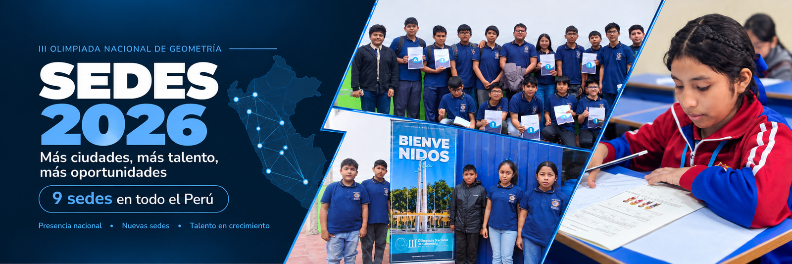 Sedes 2026 de la Olimpiada Nacional de Geometría en el Perú